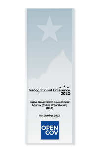 สำนักงานพัฒนารัฐบาลดิจิทัล (องค์การมหาชน) หรือ DGA ร่วมกับ สำนักงานคณะกรรมการกฤษฎีกา เข้ารับรางวัล the OpenGov Recognition of Excellence (RoE) Award 2023 จากผลงาน “ระบบกลางทางกฎหมาย หรือ Law Portal"